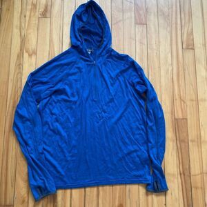 Ibex Blue Quarter Zip Hoodie Thumbholes Lightweight Performance Top Mens XL